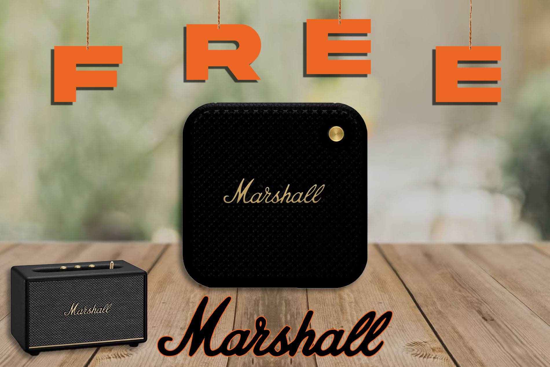 Free To Enter: Marshall Willen Bluetooth Speaker (Spend £1+ and Upgrade to Marshell Acton III Speaker)
