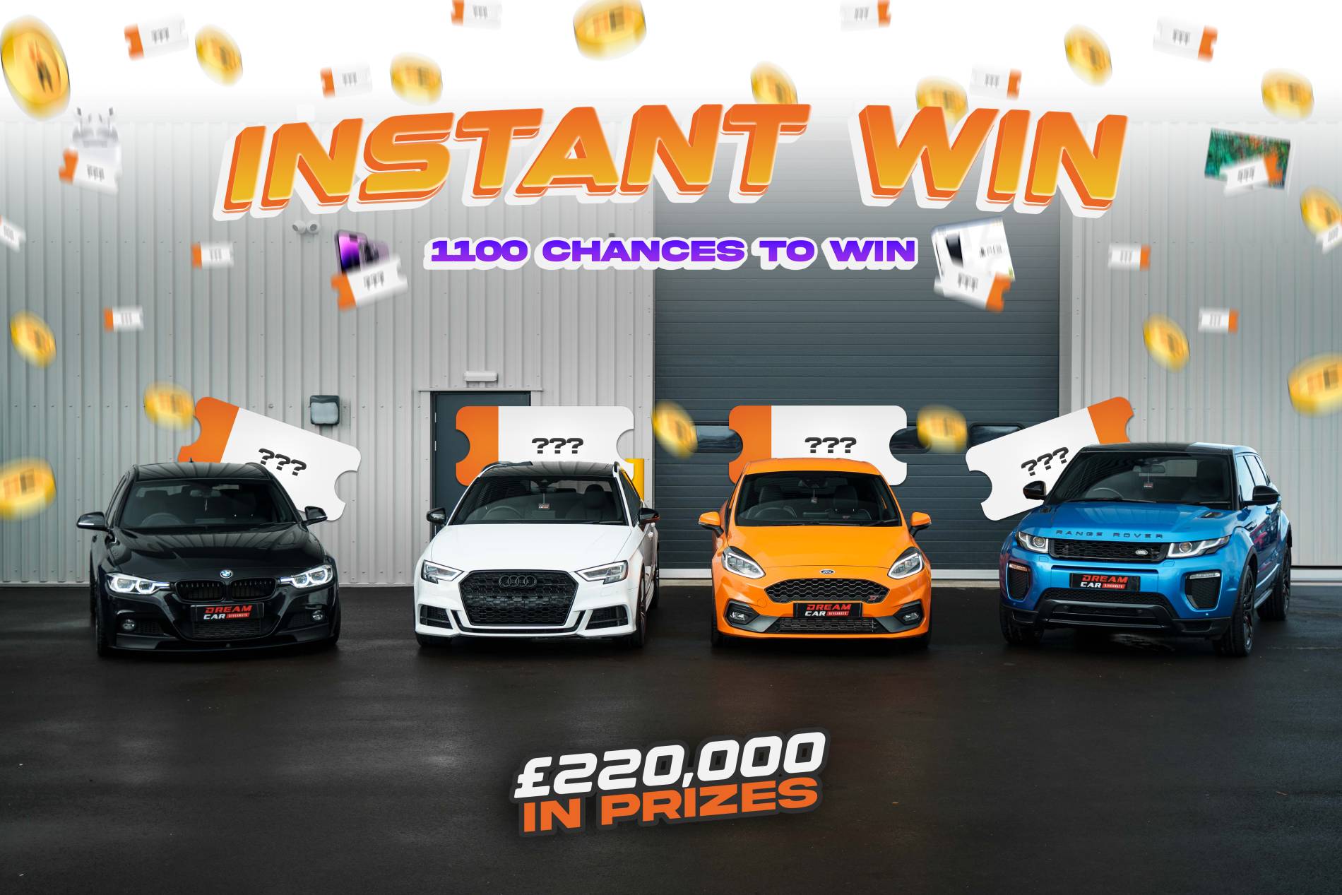 Win 1100 Instant Wins  / £220,000 Prize Pot - £10,000 End Prize!