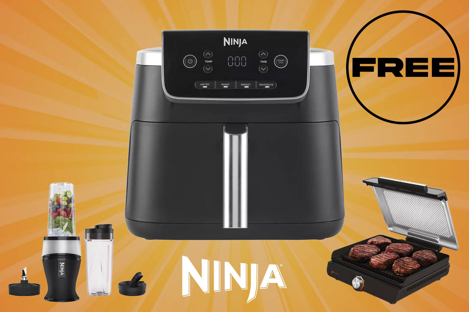 Free To Enter: Ninja Pro Air Fryer (Spend £1+ to also win Ninja Blender & Ninja Grill)