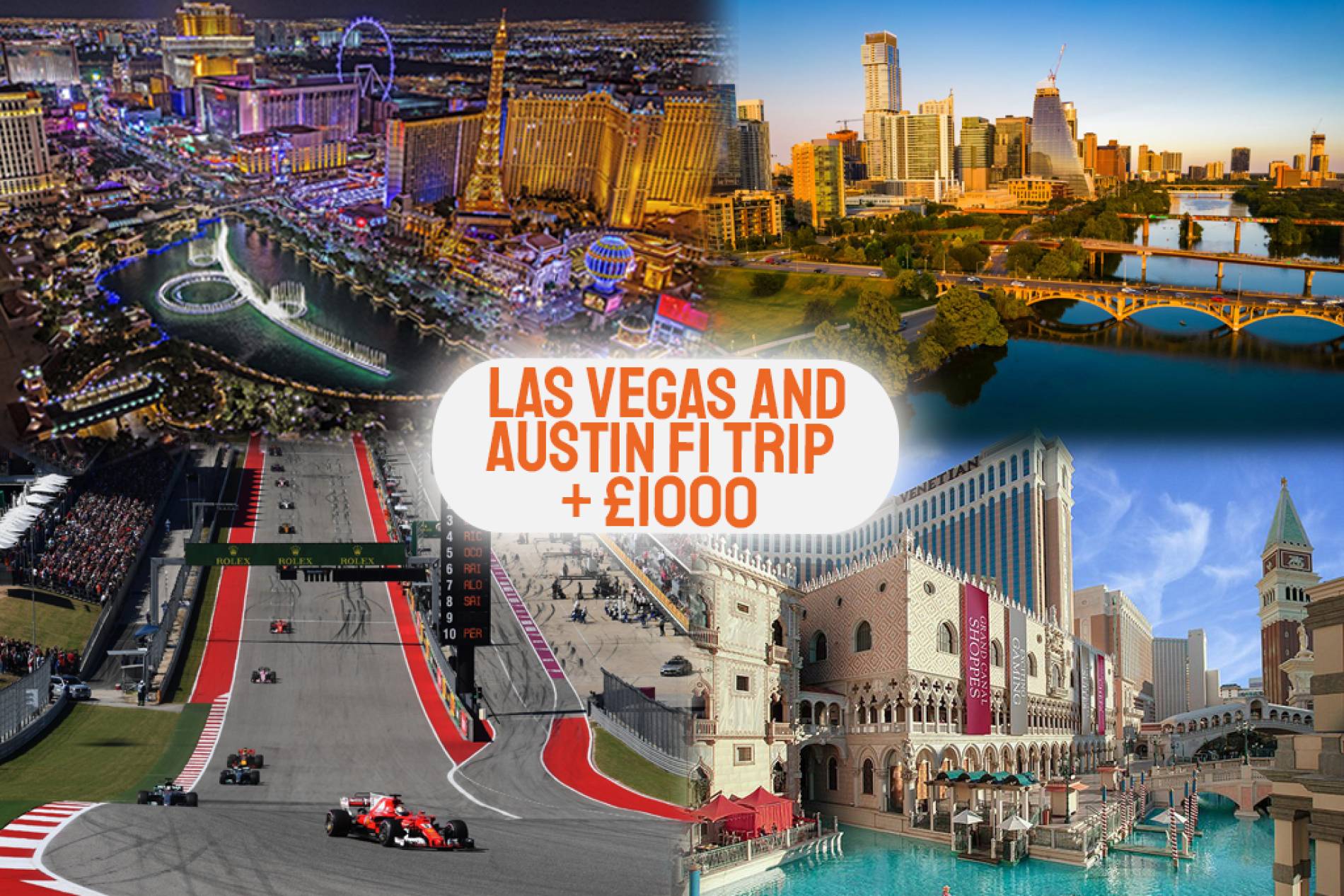 Las Vegas And Austin F1 Trip + £1000