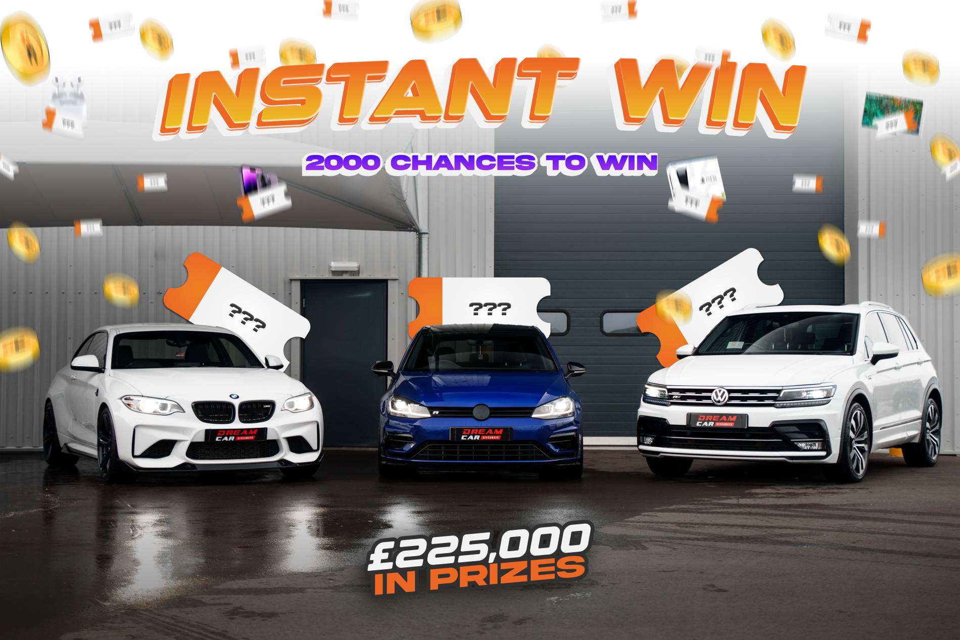 2000 Instant Win Prizes / 3 Cars & £10,000 End Prize