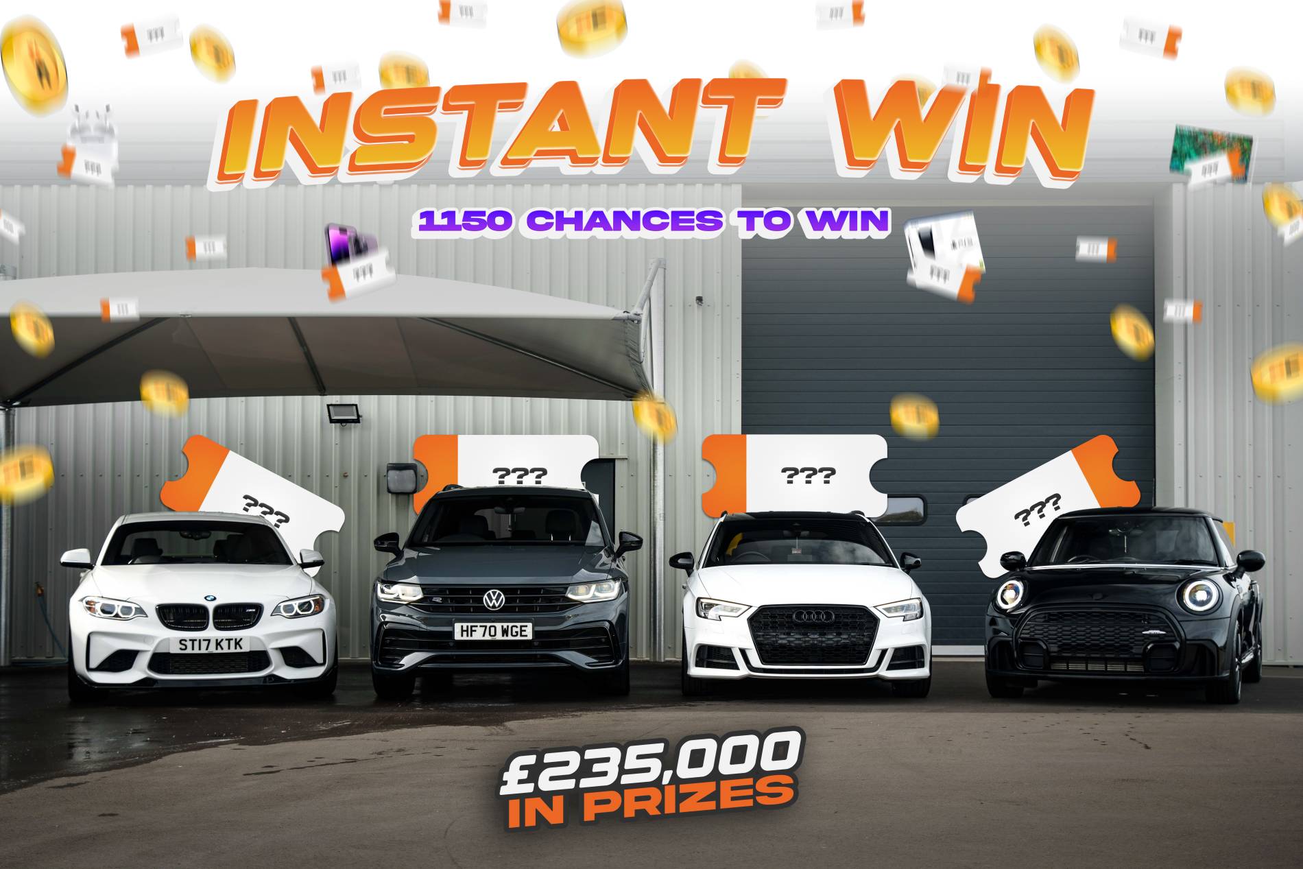 Win 1150 Instant Wins  / £235,000 Prize Pot - £10,000 End Prize!
